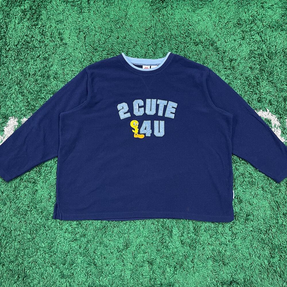 vintage Looney Tunes Tweety Bird 2 Cute 4 U fleece pullover sweater 26W B12